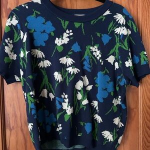 Kate Spade for Target Blue and Green Knit Floral Sweater